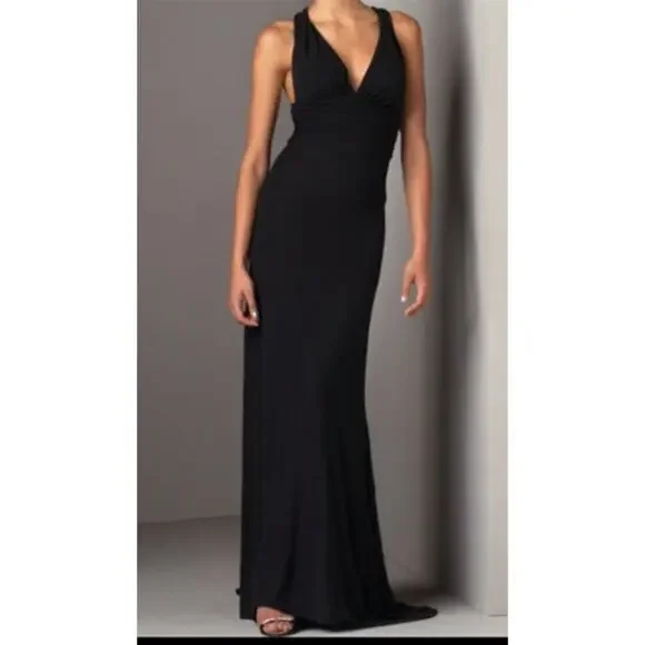 Express | Dresses | Express Maxi Dress Black Halter Jersey Knit Long Sz Xs  Boho Minimalist Resort | Poshmark